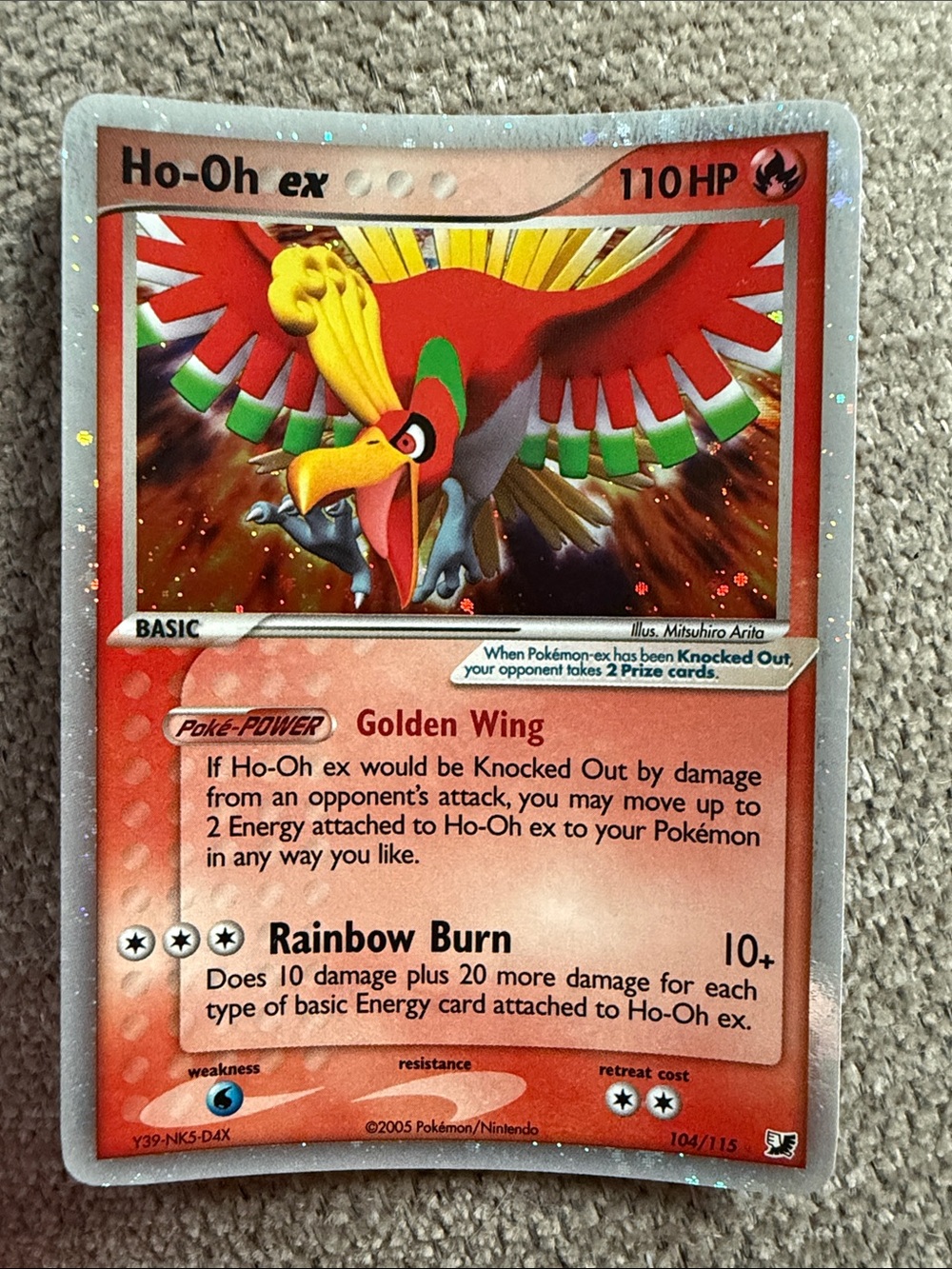 Pokemon TCG Ho-Oh ex 104/115 Holo EX Unseen Forces English 2005